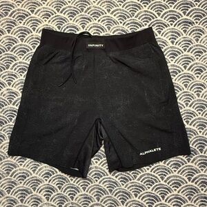 Alphalete Infinity Men’s Black Training Shorts Zipper Pocket L